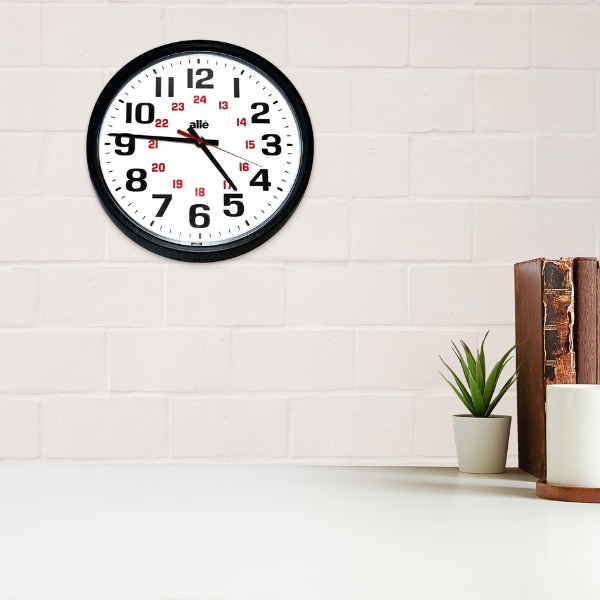 24-Hour Analog Wall Clock - Allé Office Solutions