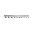 Coat Hook, 10 Hooks, 30 in wide, satin aluminum