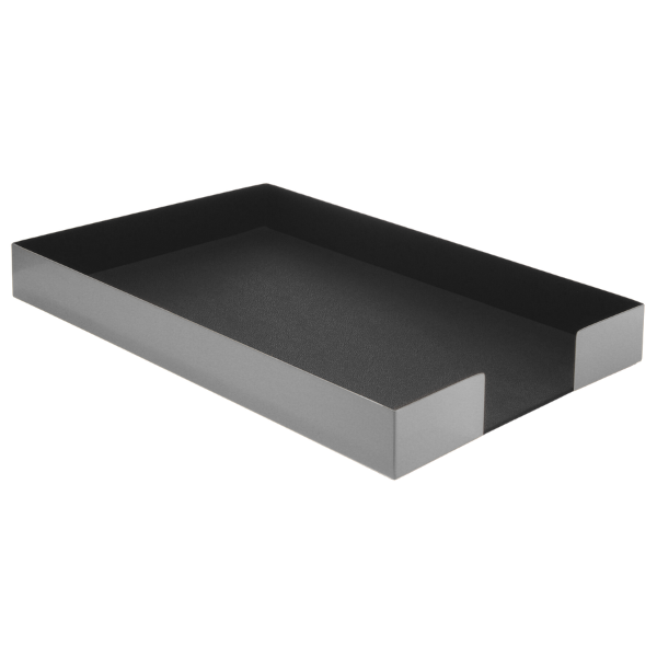 Corporate Metal Series Single Letter Tray Satin Aluminum