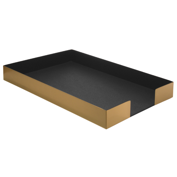 Corporate Metal Series Single Letter Tray Satin Brass