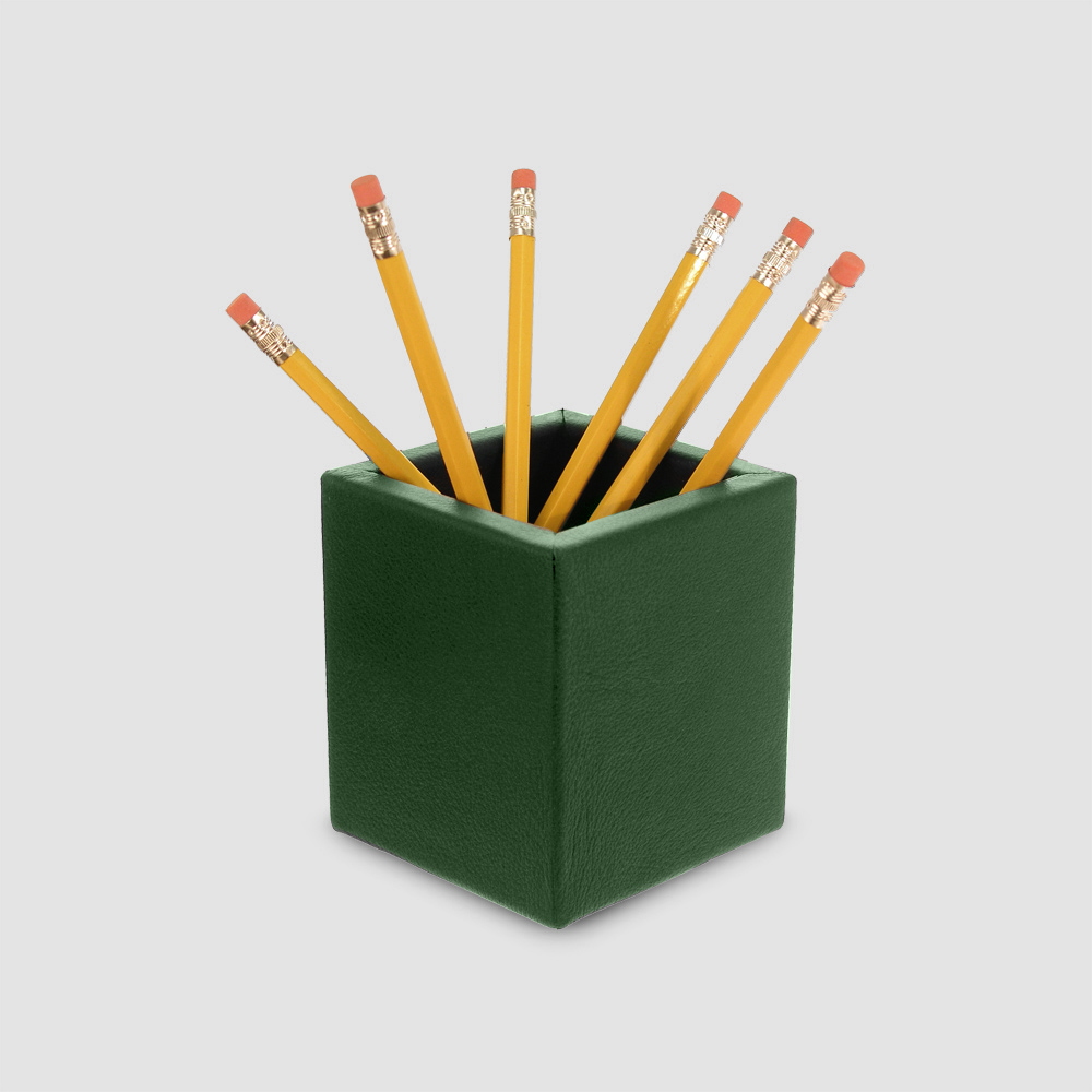 Classic Leather Series – Desk Accessories - Square Pencil Cup