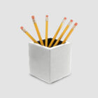 Classic Leather Series – Desk Accessories - Square Pencil Cup